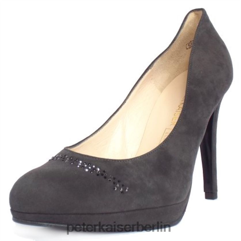 8V264D196 Peter Kaiser Nikola Wildleder-High-Heel-Schuhe Carbongrau Frauen Schuhwerk