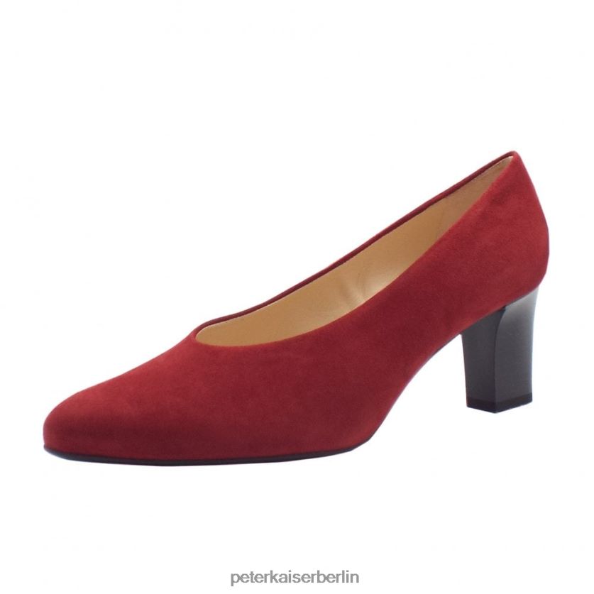8V264D11 Peter Kaiser Mahirella klassische Pumps mit mittelhohem Absatz Rubinrotes Wildleder Frauen Schuhwerk