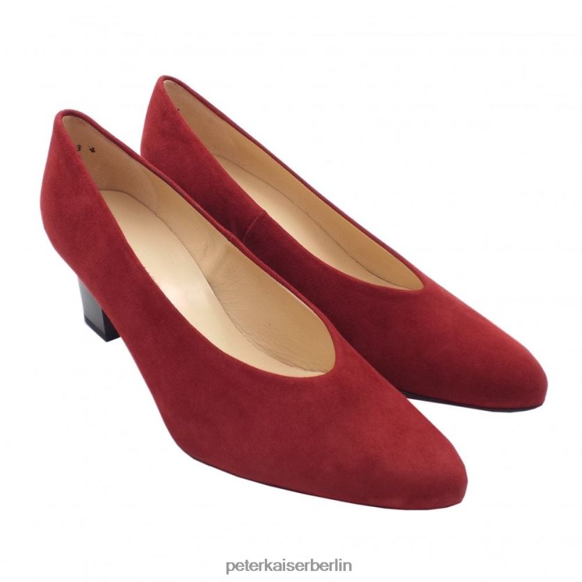 8V264D11 Peter Kaiser Mahirella klassische Pumps mit mittelhohem Absatz Rubinrotes Wildleder Frauen Schuhwerk