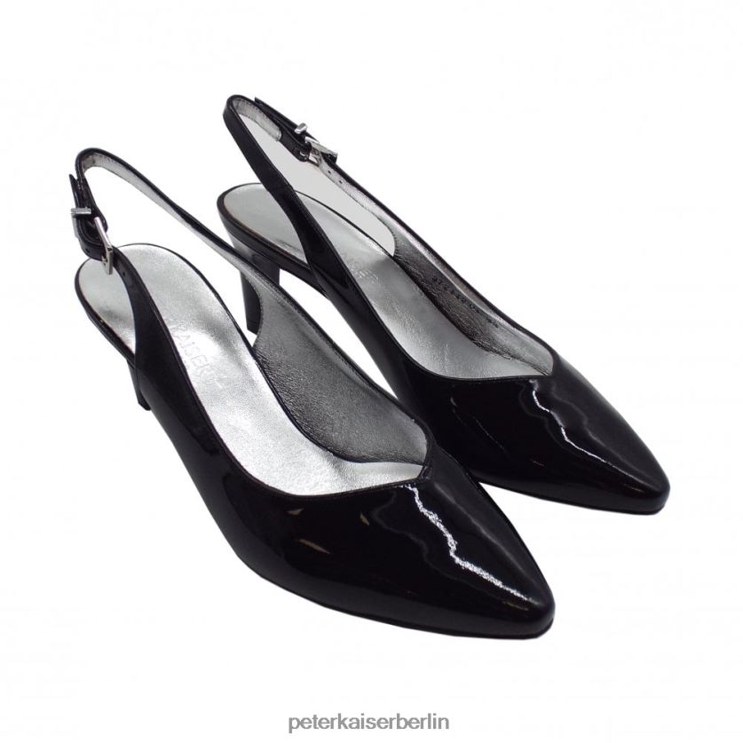 8V264D140 Peter Kaiser Eleganter Medana-Slingback mit mittlerem Absatz schwarzes Lackleder Frauen Schuhwerk