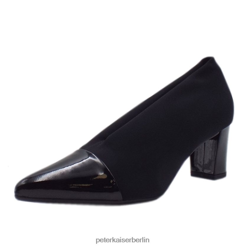 8V264D151 Peter Kaiser Noemita Stretch-Schuhe mit spitzer Zehenpartie und mittlerem Absatz schwarzer Stretch Frauen Schuhwerk