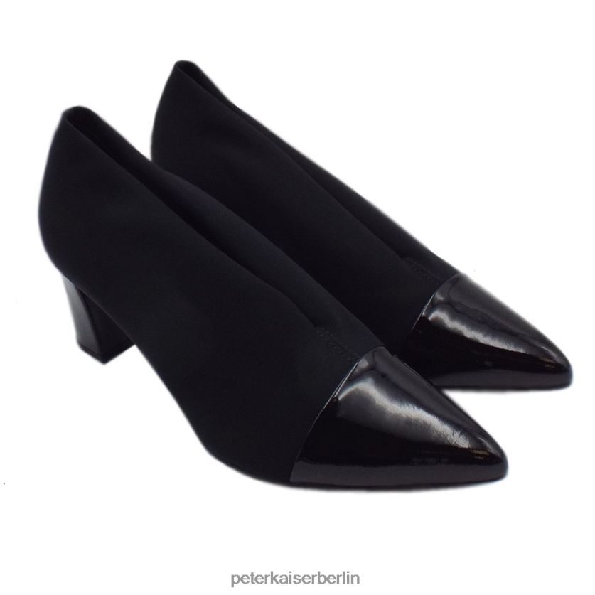 8V264D151 Peter Kaiser Noemita Stretch-Schuhe mit spitzer Zehenpartie und mittlerem Absatz schwarzer Stretch Frauen Schuhwerk