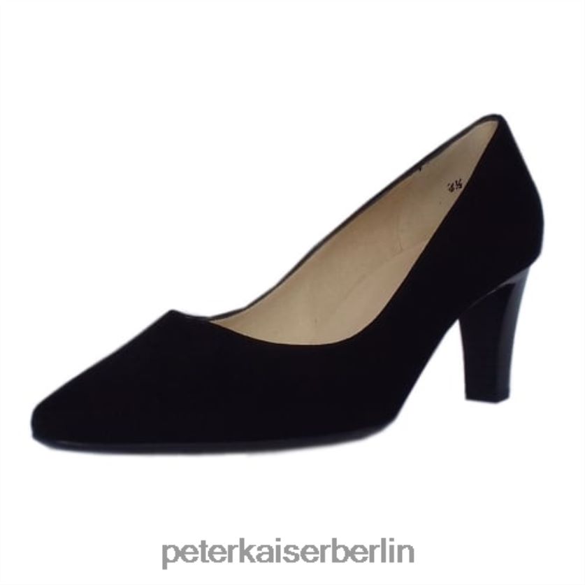 8V264D26 Peter Kaiser Klassische Mani-Pumps mit halbspitzem Absatz und mittelhohem Absatz schwarzes Wildleder Frauen Schuhwerk