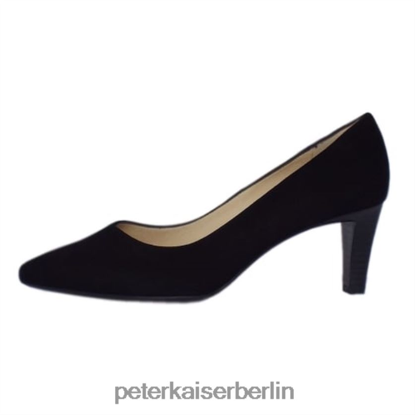 8V264D26 Peter Kaiser Klassische Mani-Pumps mit halbspitzem Absatz und mittelhohem Absatz schwarzes Wildleder Frauen Schuhwerk