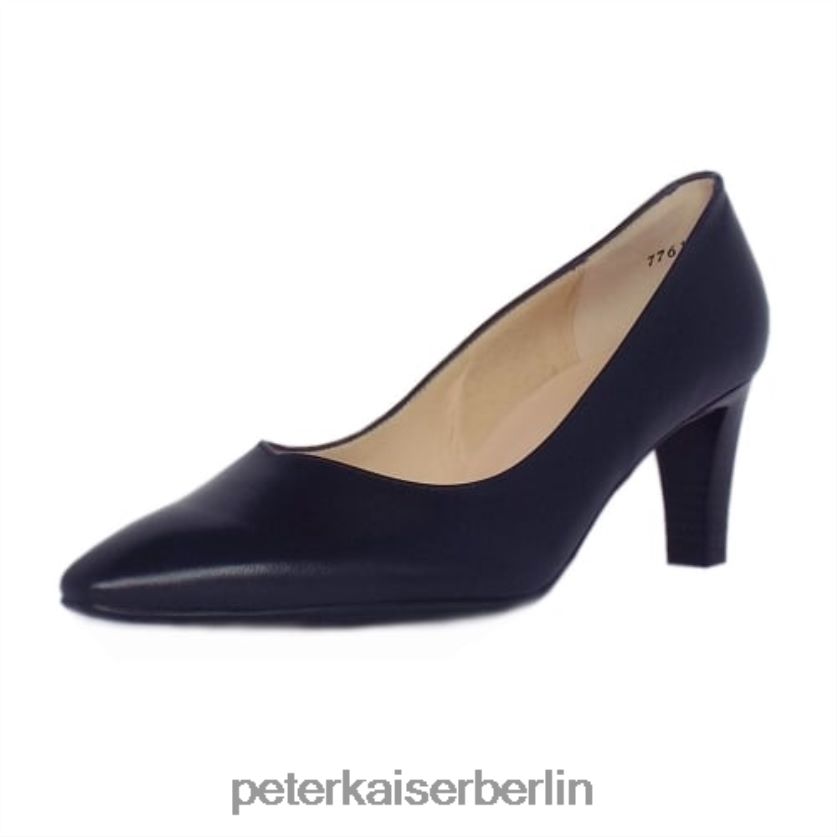 8V264D27 Peter Kaiser Klassische Mani-Pumps mit halbspitzem Absatz und mittelhohem Absatz marineblaues Leder Frauen Schuhwerk