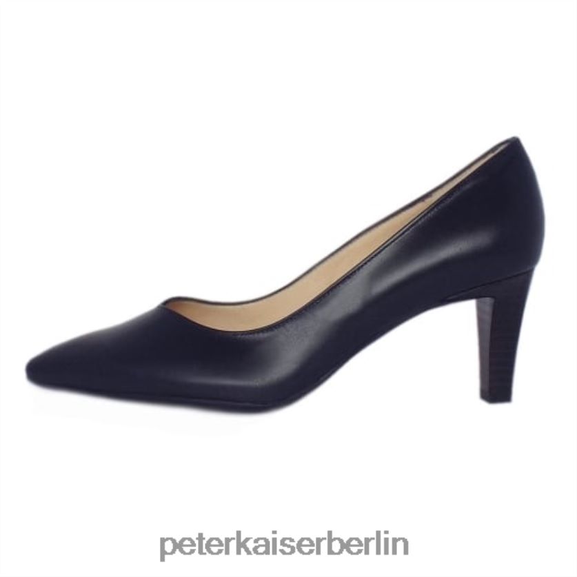 8V264D27 Peter Kaiser Klassische Mani-Pumps mit halbspitzem Absatz und mittelhohem Absatz marineblaues Leder Frauen Schuhwerk