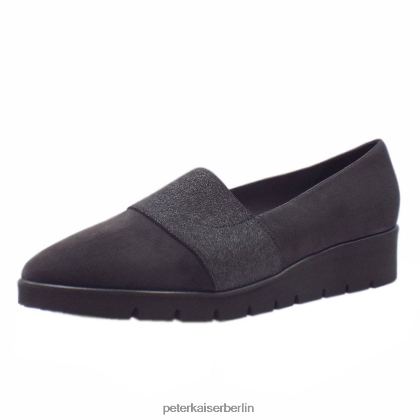 8V264D169 Peter Kaiser Nona bequemer, weit sitzender Schuh Carbon-Wildleder Frauen Schuhwerk