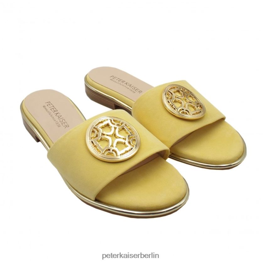 8V264D102 Peter Kaiser Riva-Schuhe mit niedrigem Absatz und offener Zehenpartie Zitronen-Wildleder Frauen Schuhwerk
