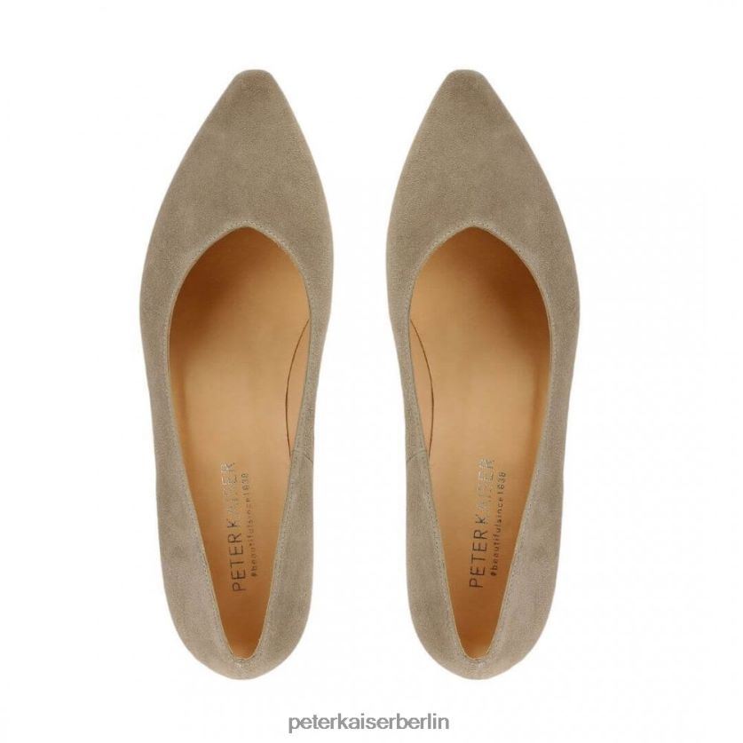 8V264D24 Peter Kaiser Limba Pumps mit spitzer Zehenpartie und niedrigem Absatz Taupefarbenes Wildleder Frauen Schuhwerk