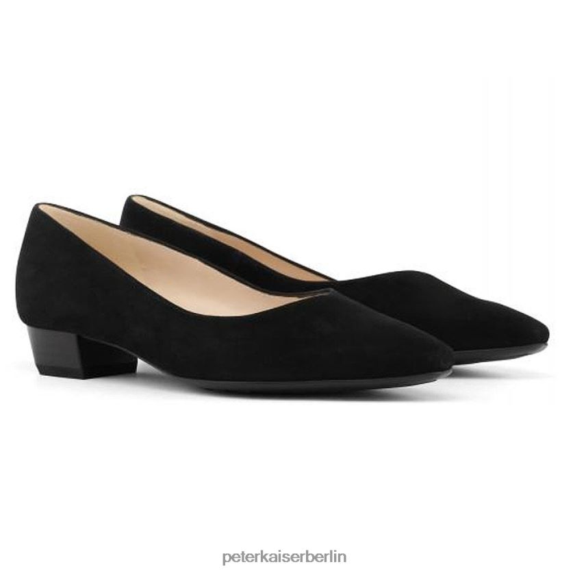 8V264D25 Peter Kaiser Limba Pumps mit spitzer Zehenpartie und niedrigem Absatz schwarzes Wildleder Frauen Schuhwerk