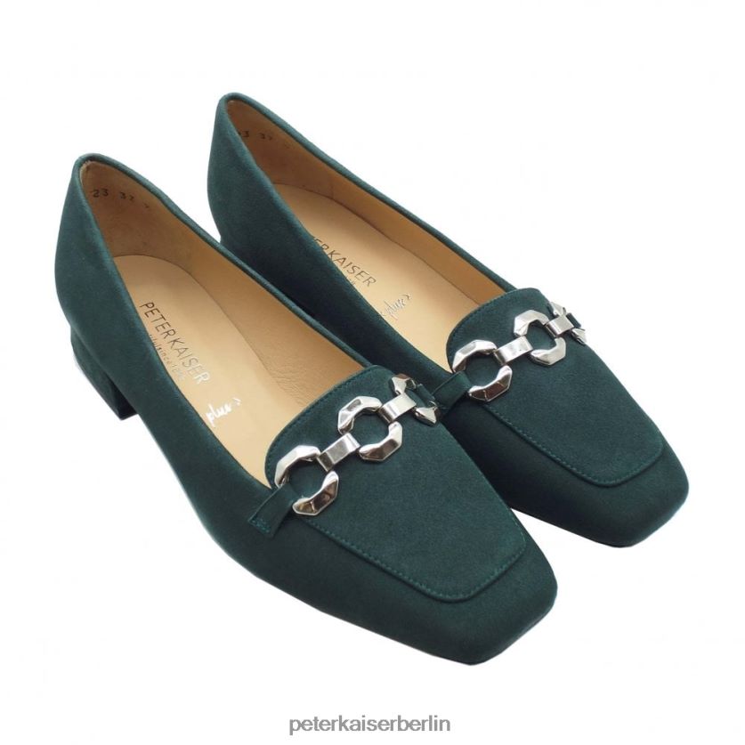 8V264D131 Peter Kaiser Vilia-Pumps mit niedrigem Absatz und Kettendetail Zedernwildleder Frauen Schuhwerk