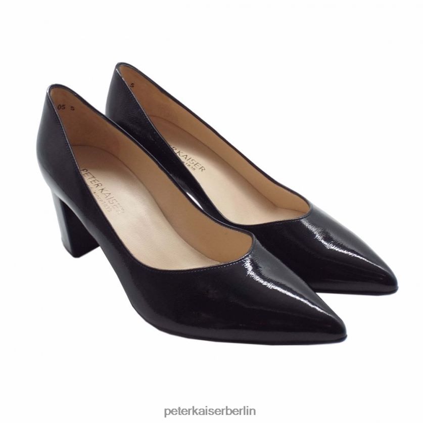 8V264D136 Peter Kaiser Stilvolle Pumps mit Blockabsatz und spitzer Zehenpartie von Naja schwarzes Knistern Frauen Schuhwerk