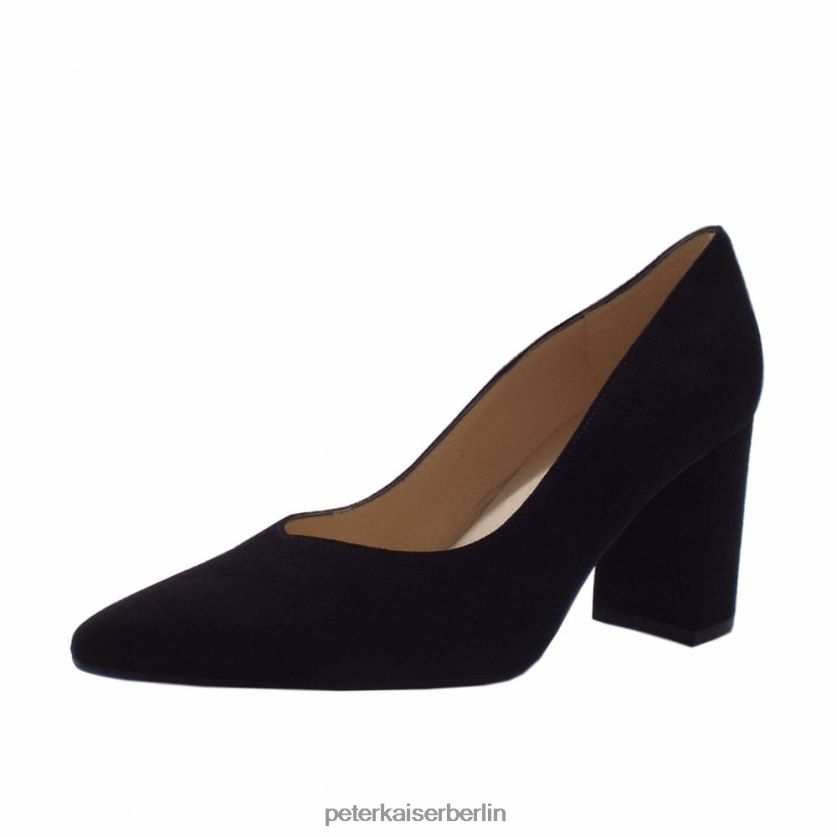 8V264D137 Peter Kaiser Lynsey-Pumps mit Blockabsatz schwarzes Wildleder Frauen Schuhwerk