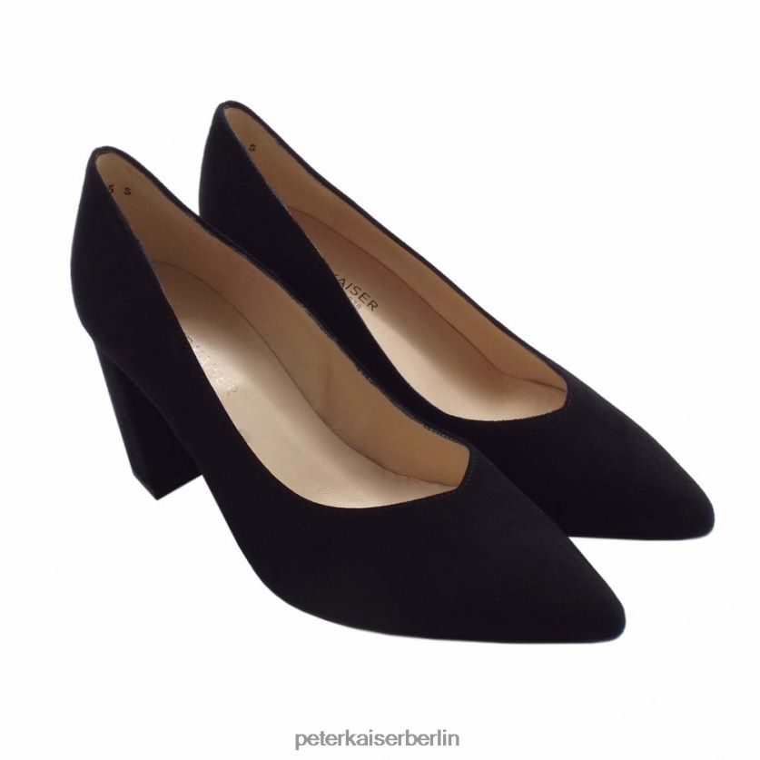 8V264D137 Peter Kaiser Lynsey-Pumps mit Blockabsatz schwarzes Wildleder Frauen Schuhwerk