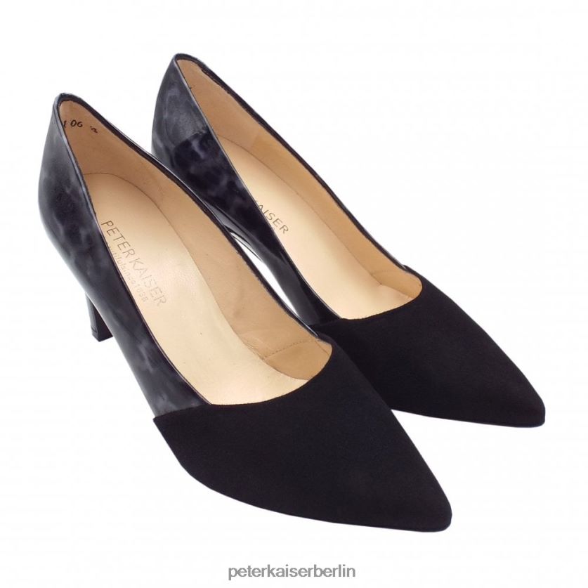 8V264D144 Peter Kaiser Ekatarina stilvolle Leder-Pumps schwarzes Wildleder Frauen Schuhwerk