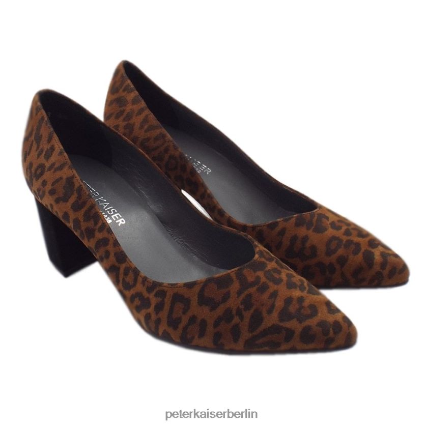 8V264D154 Peter Kaiser Naja trendige Pumps mit Blockabsatz und spitzer Zehenpartie Leopard Frauen Schuhwerk