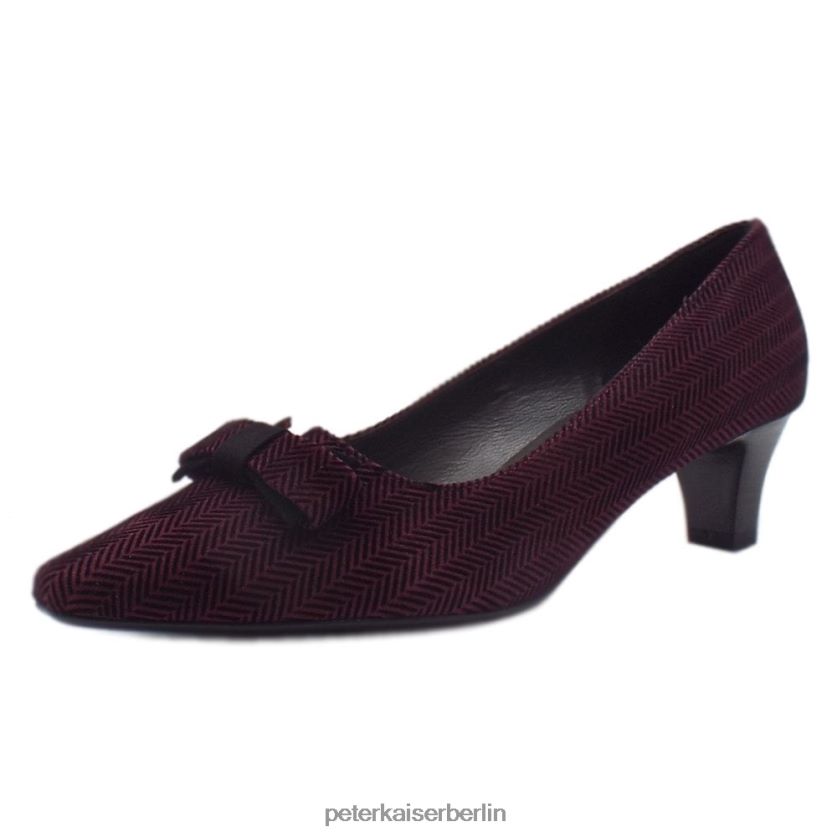 8V264D165 Peter Kaiser Saris-Pumps mit breiter Passform und Schleife Cabernet Trama Frauen Schuhwerk
