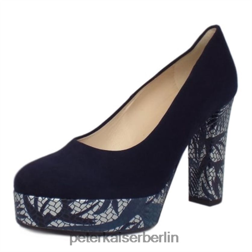 8V264D184 Peter Kaiser Irmgard trendige Pumps mit Blockabsatz Notte Wildleder Frauen Schuhwerk
