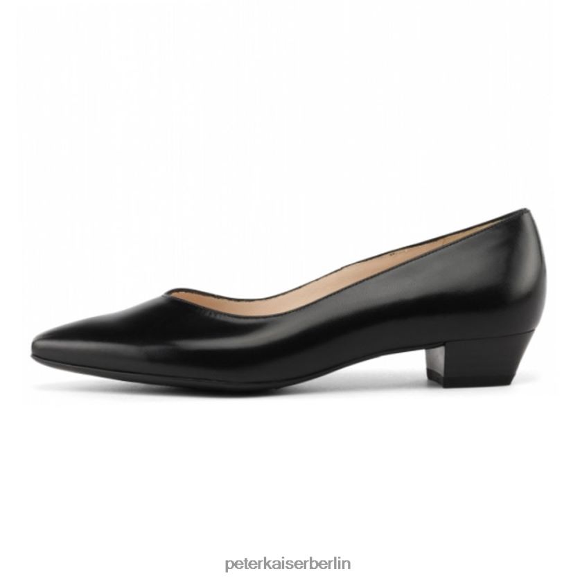8V264D23 Peter Kaiser Spitze Pumps aus Limba-Leder mit niedrigem Absatz Schwarz Frauen Schuhwerk