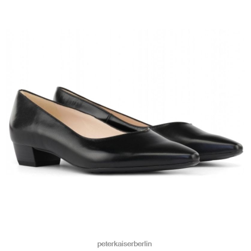 8V264D23 Peter Kaiser Spitze Pumps aus Limba-Leder mit niedrigem Absatz Schwarz Frauen Schuhwerk
