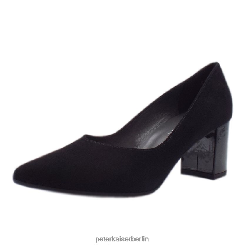 8V264D81 Peter Kaiser Naja trendige Pumps mit Blockabsatz und spitzer Zehenpartie schwarzes Wildleder Frauen Schuhwerk