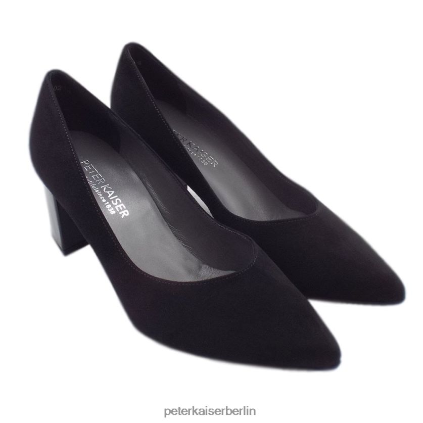 8V264D81 Peter Kaiser Naja trendige Pumps mit Blockabsatz und spitzer Zehenpartie schwarzes Wildleder Frauen Schuhwerk