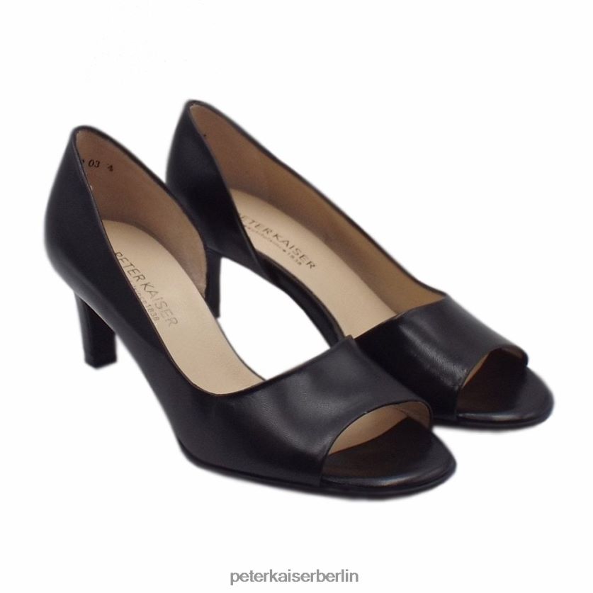 8V264D97 Peter Kaiser Beate Leder-Pumps mit offener Zehenpartie Schwarz Frauen Schuhwerk