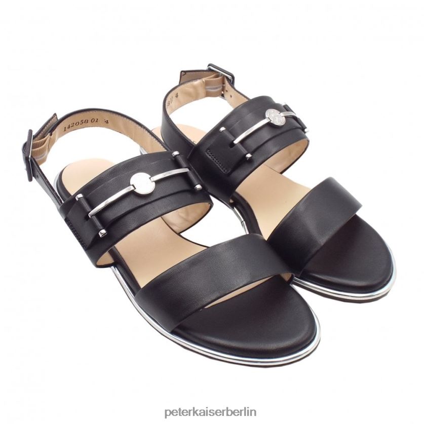 8V264D103 Peter Kaiser Runa offene Sandalen mit niedrigem Absatz Schwarz Frauen Schuhwerk