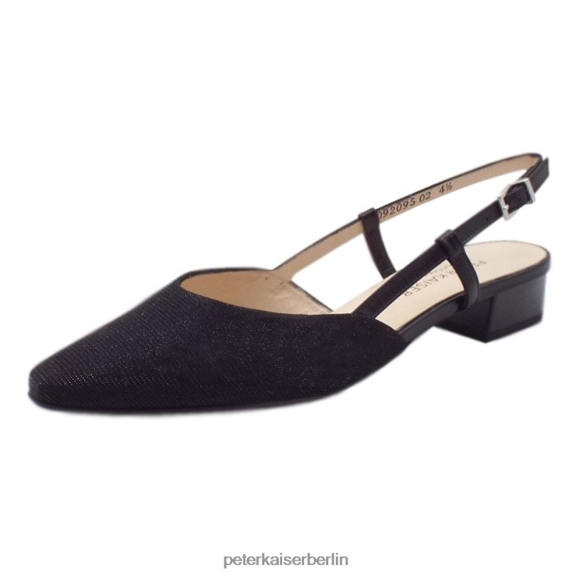 8V264D56 Peter Kaiser Calissa elegante Sandalen mit niedrigem Absatz schwarzer Schimmer Frauen Schuhwerk