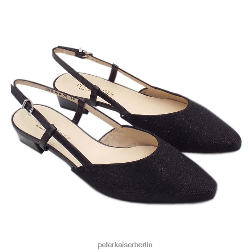 8V264D56 Peter Kaiser Calissa elegante Sandalen mit niedrigem Absatz schwarzer Schimmer Frauen Schuhwerk