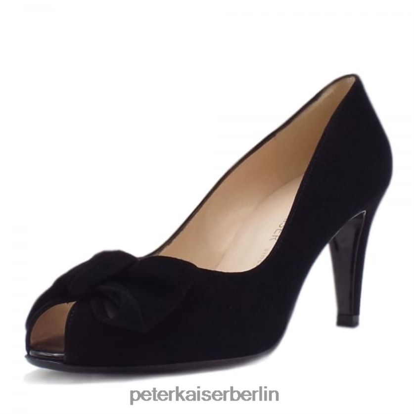 8V264D71 Peter Kaiser Samos Damen-Peep-Toe-Schuhe schwarzes Wildleder Frauen Schuhwerk