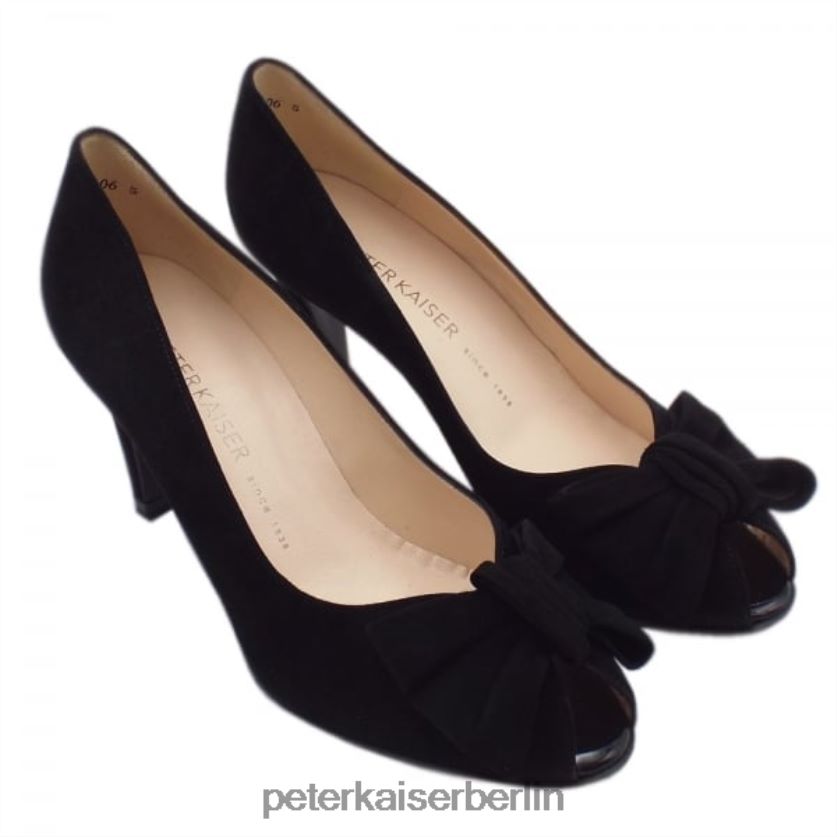 8V264D71 Peter Kaiser Samos Damen-Peep-Toe-Schuhe schwarzes Wildleder Frauen Schuhwerk