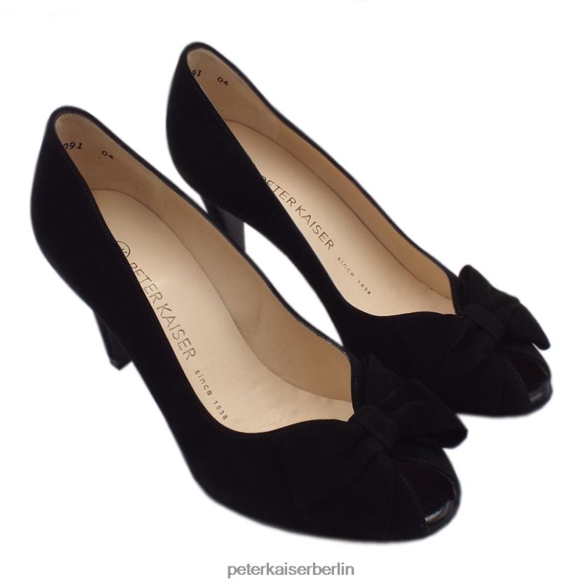 8V264D73 Peter Kaiser Stila Damen-Peep-Toe-Schuhe schwarzes Wildleder Frauen Schuhwerk
