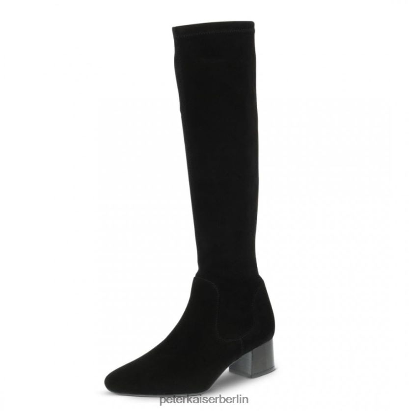 8V264D210 Peter Kaiser Tomke Pull-on-Stretch-Kniehohe Stiefel schwarzes Wildleder Frauen Schuhwerk