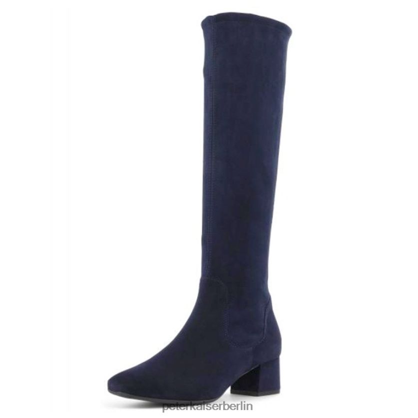 8V264D212 Peter Kaiser Tomke Pull-on-Stretch-Kniehohe Stiefel marineblaues Wildleder Frauen Schuhwerk