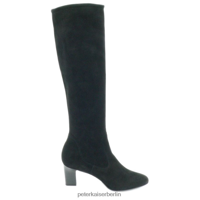 8V264D215 Peter Kaiser Monja-a kniehohe Stretch-Stiefel zum Anziehen schwarzes Wildleder Frauen Schuhwerk