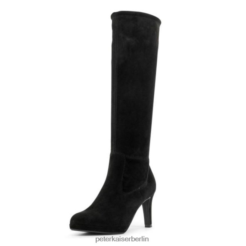 8V264D217 Peter Kaiser Pauline Pull-on-Stretch-Kniehohe Stiefel schwarzes Wildleder Frauen Schuhwerk