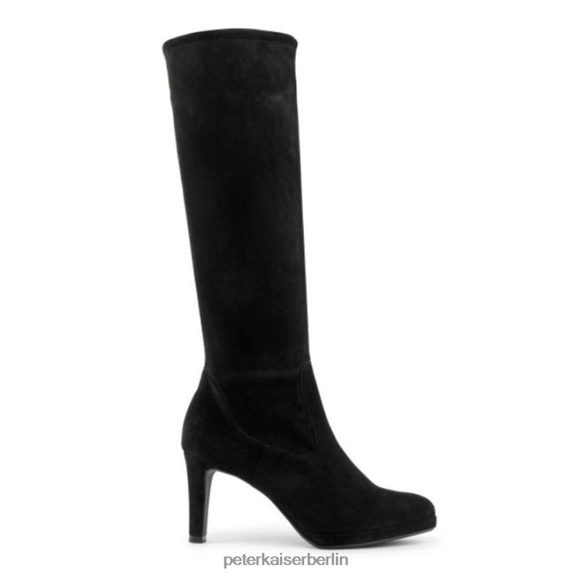 8V264D217 Peter Kaiser Pauline Pull-on-Stretch-Kniehohe Stiefel schwarzes Wildleder Frauen Schuhwerk