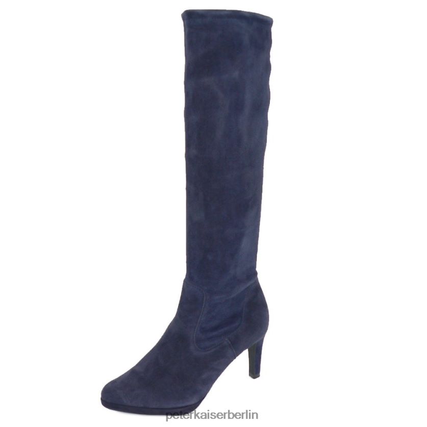 8V264D218 Peter Kaiser Pauline Pull-on-Stretch-Kniehohe Stiefel marineblaues Wildleder Frauen Schuhwerk