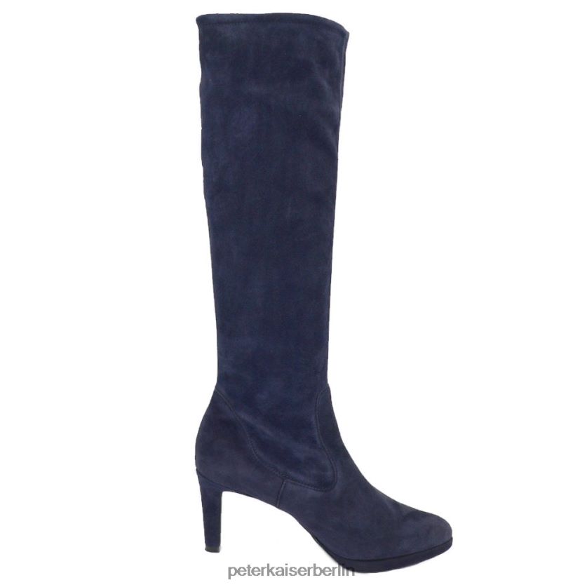 8V264D218 Peter Kaiser Pauline Pull-on-Stretch-Kniehohe Stiefel marineblaues Wildleder Frauen Schuhwerk