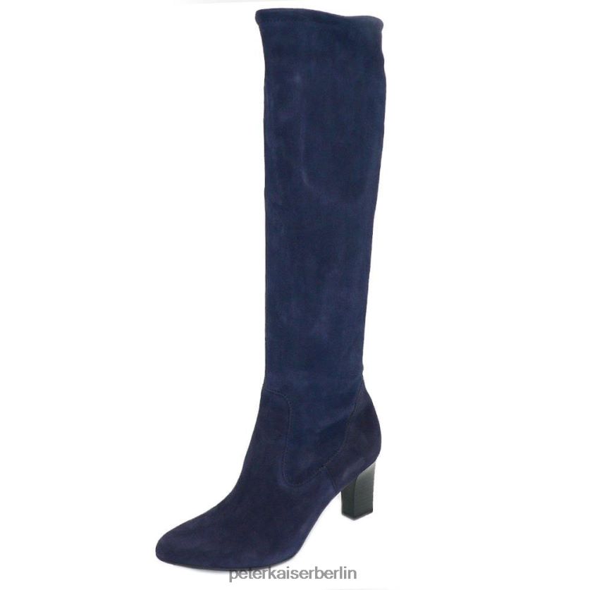 8V264D220 Peter Kaiser Monja-a kniehohe Stretch-Stiefel zum Anziehen marineblaues Wildleder Frauen Schuhwerk