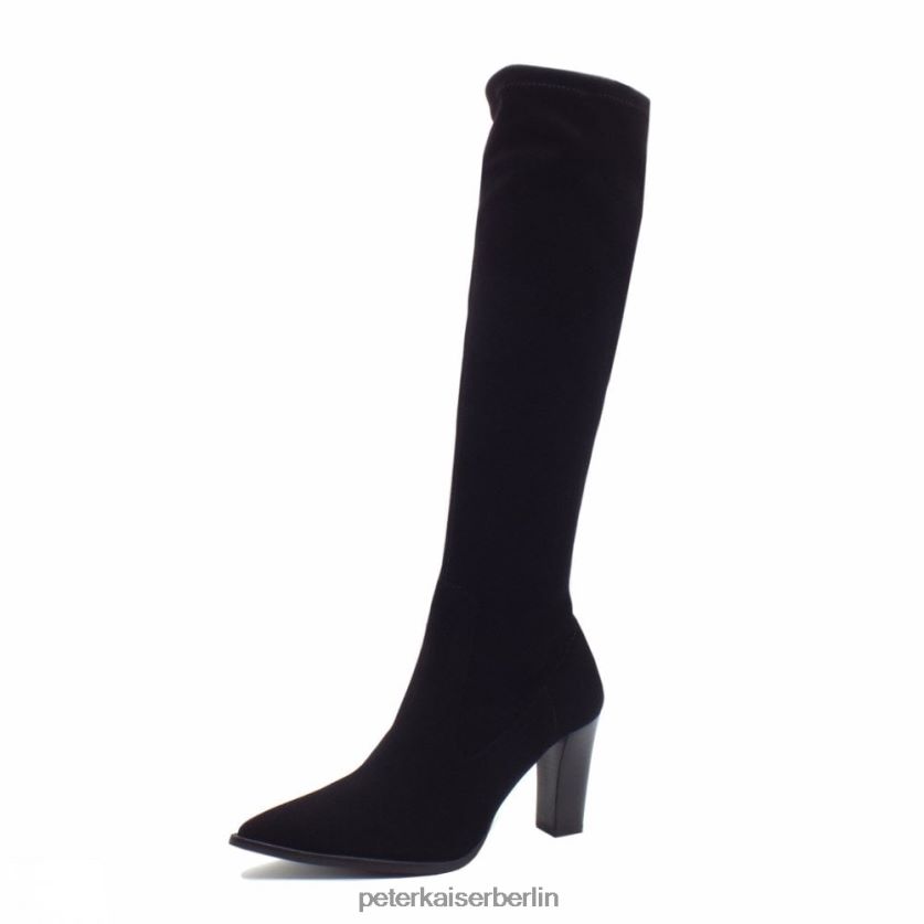 8V264D223 Peter Kaiser Alva Stretch-Kniehohe Stiefel zum Anziehen schwarzes Wildleder Frauen Schuhwerk