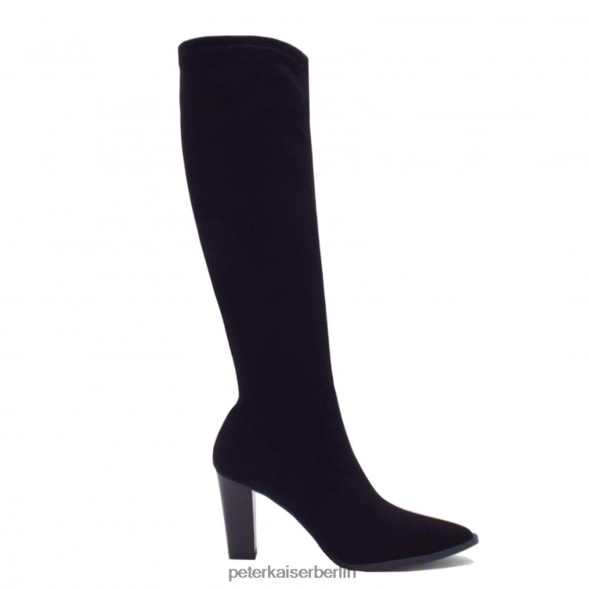 8V264D224 Peter Kaiser Alva-PK Stretch-Kniehohe Stiefel zum Anziehen schwarzes Wildleder Frauen Schuhwerk