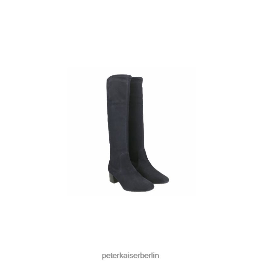 8V264D241 Peter Kaiser Tomke Pull-on-Stretch-Kniehohe Stiefel marineblaues Wildleder Frauen Schuhwerk