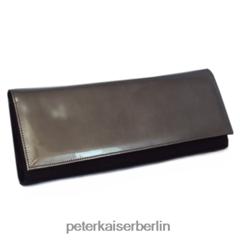8V264D232 Peter Kaiser Abend-Clutch von Winifred Schwarzes Wildleder, Fumo-Eisen-Leder Frauen Zubehör