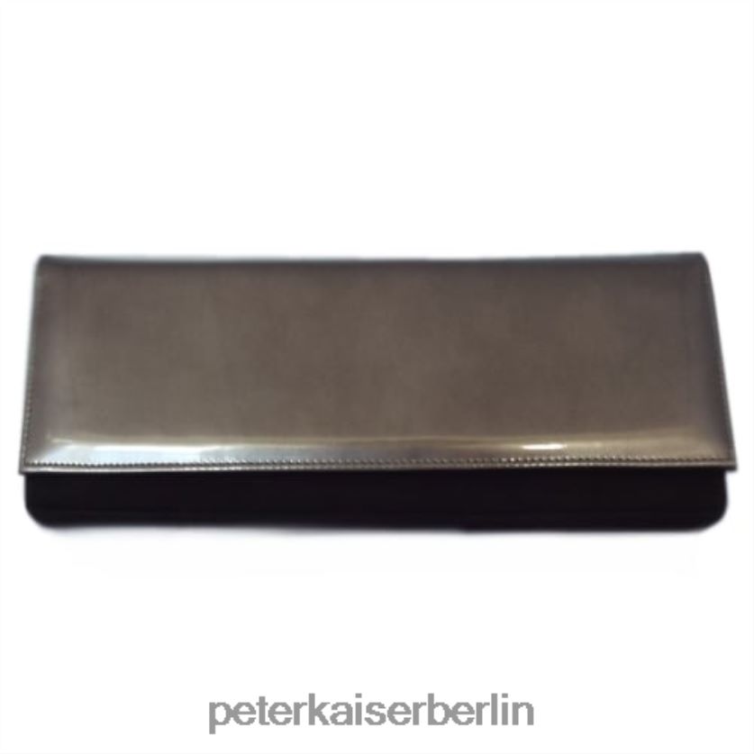 8V264D232 Peter Kaiser Abend-Clutch von Winifred Schwarzes Wildleder, Fumo-Eisen-Leder Frauen Zubehör