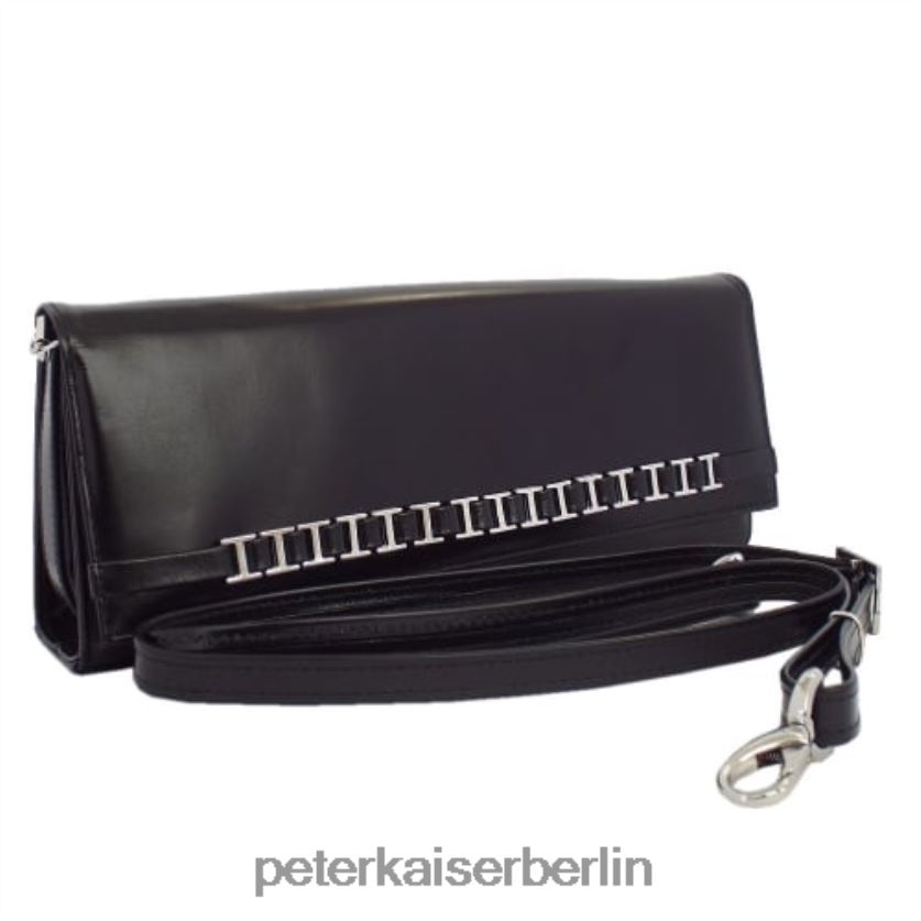8V264D260 Peter Kaiser Mimi elegante Schulter-Clutch schwarzes Leder Frauen Zubehör
