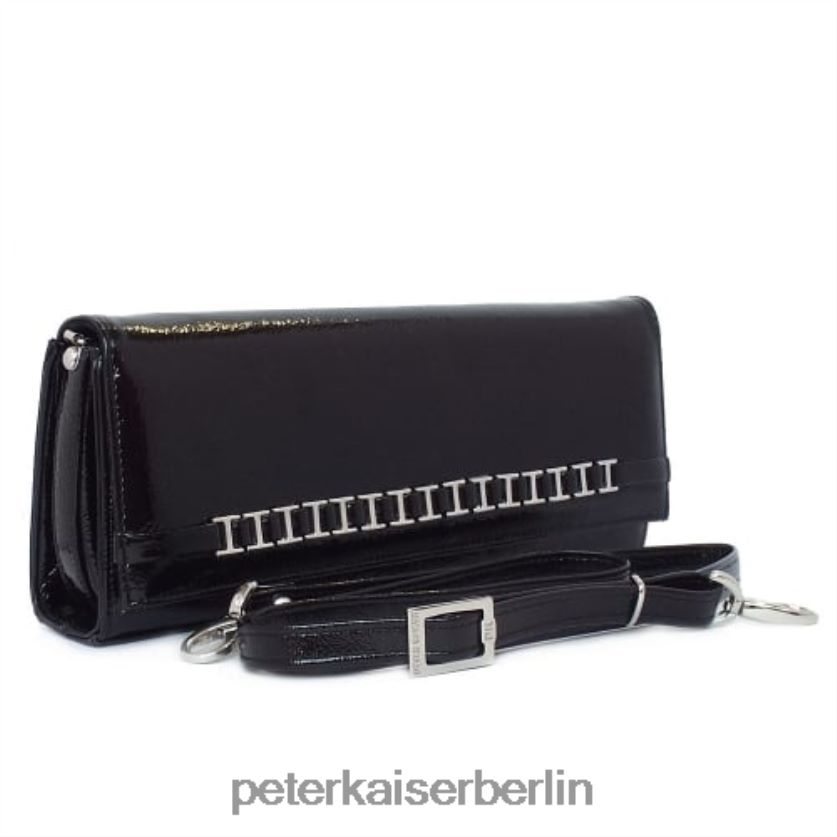 8V264D261 Peter Kaiser Mimi elegante Schulter-Clutch schwarzes Crackle-Lack Frauen Zubehör