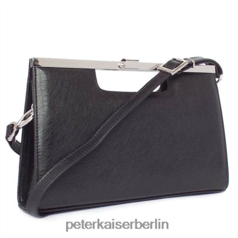8V264D231 Peter Kaiser Wye-Abendtasche schwarzes Graffiti-Leder Frauen Zubehör