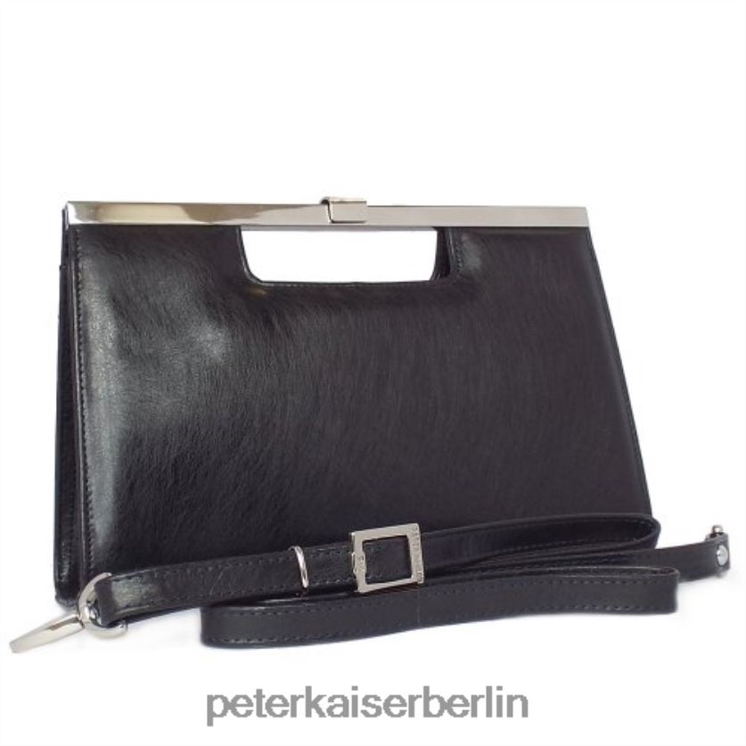 8V264D231 Peter Kaiser Wye-Abendtasche schwarzes Graffiti-Leder Frauen Zubehör